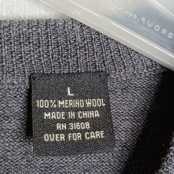 Jos. A. Bank Merino Wool Sweater Mens Large Gray Multicolor Retro Classic - Picture 7 of 7